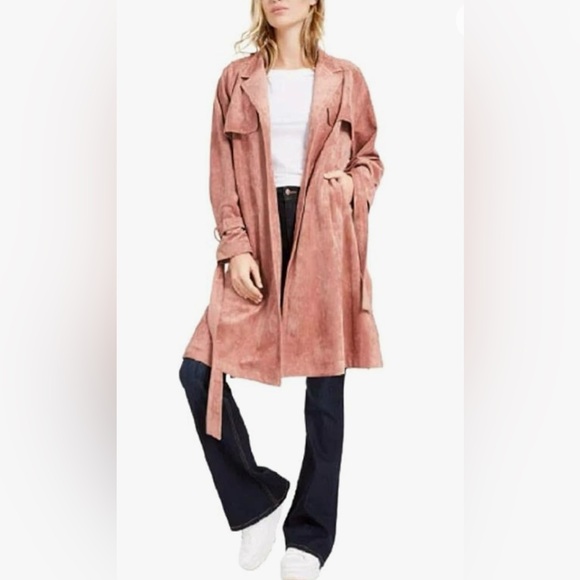 NWT Revolve OAT New York Faux Suede Trench Coat - Picture 2 of 11